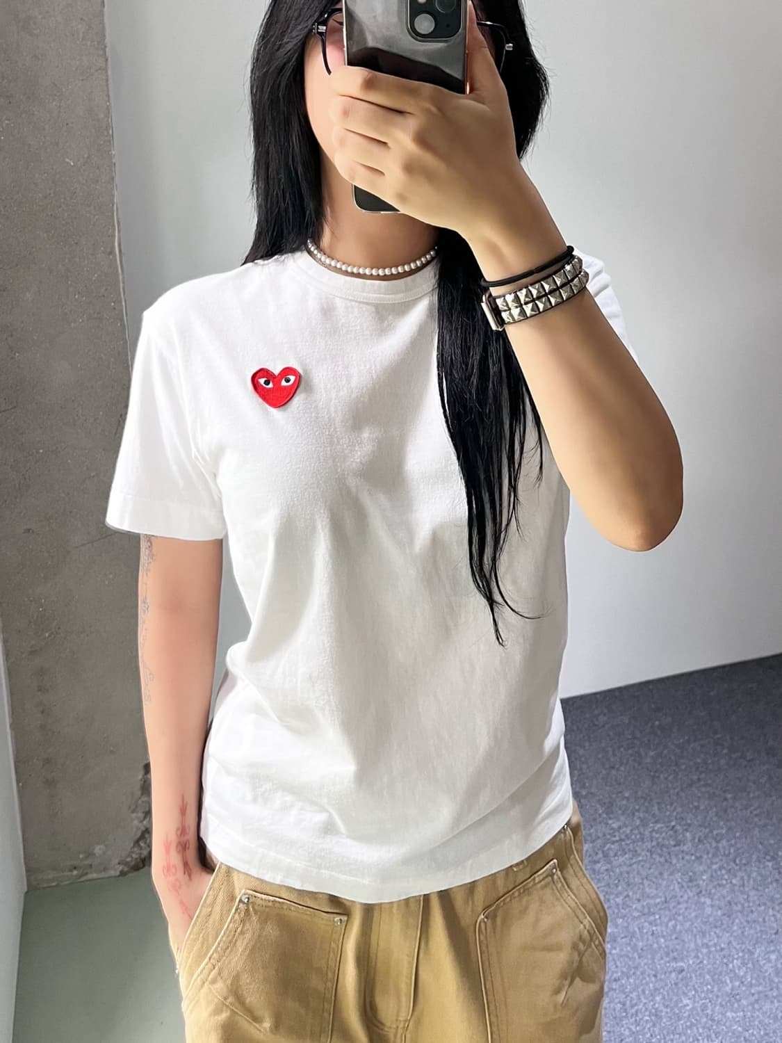 꼼데가르송 플레이 하트 와펜 티셔츠 상품이미지3