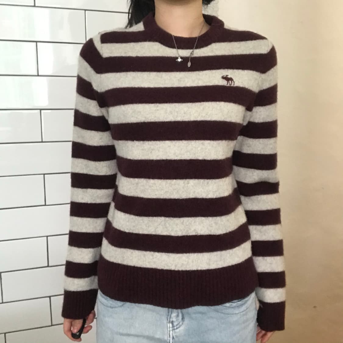 아베크롬비 스트라이프 니트 / M (55~66 추천) 상품이미지1