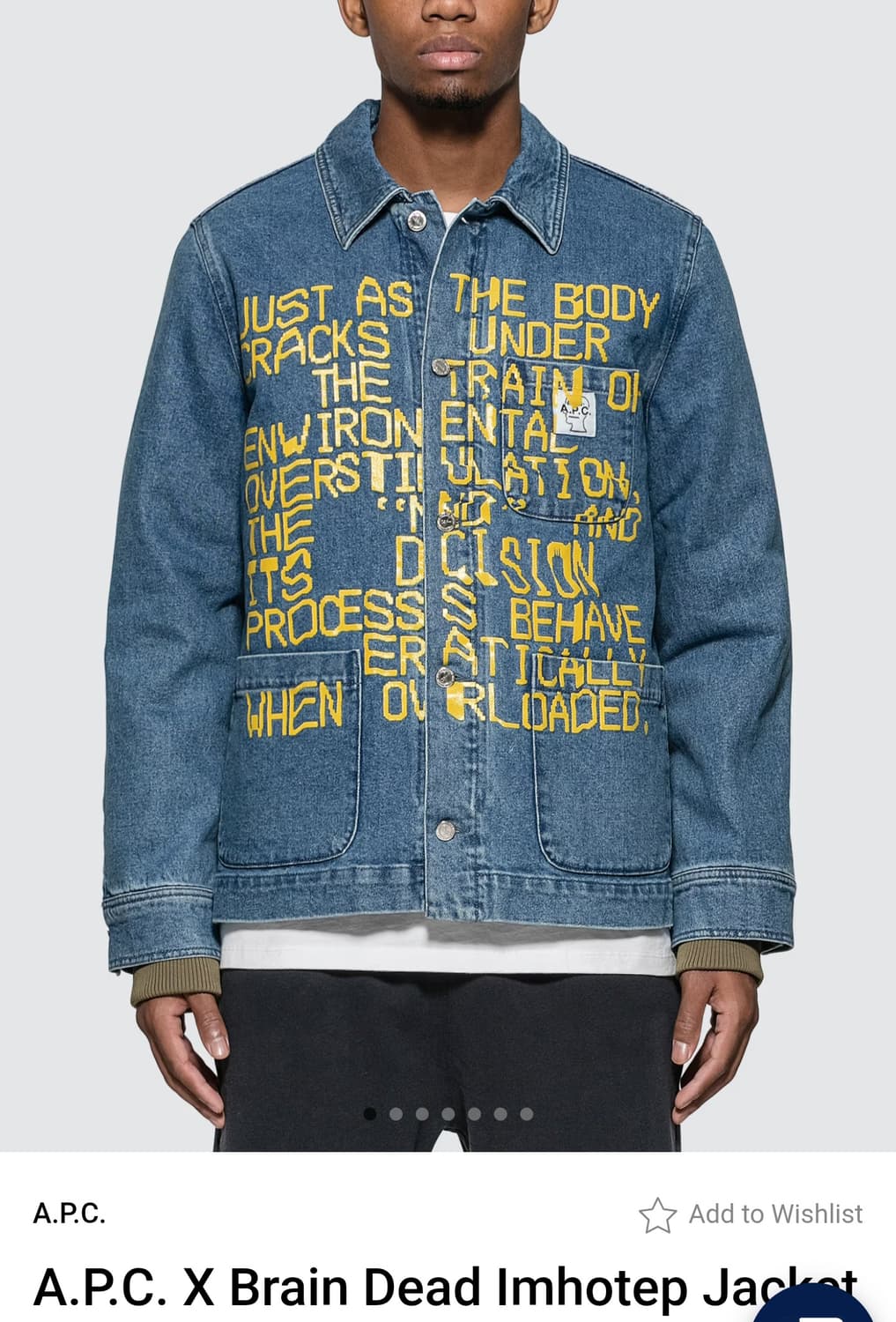 A.P.C. 브레인데드 데님 자켓 상품이미지1