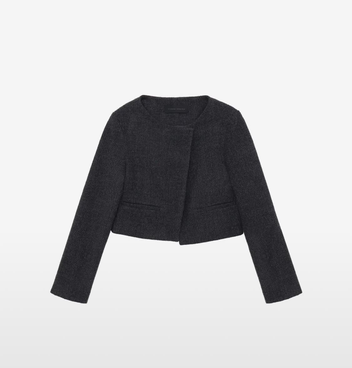 트리밍버드 Crop Tweed Set-up Jacket [ Charcoa 상품이미지2