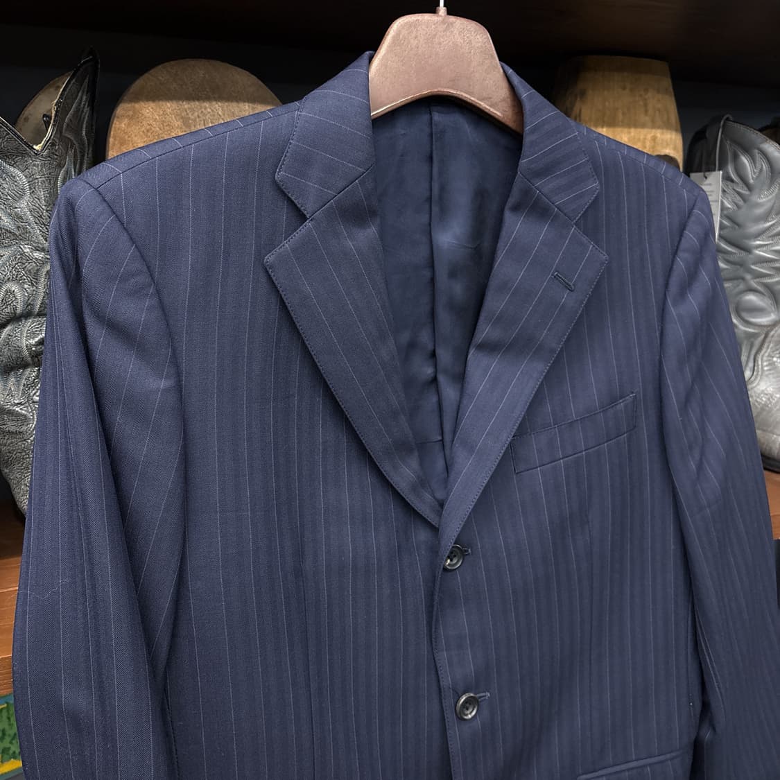 J.PREES 헤링본 스트라이프 쓰리버튼 프레피 울 수트 셋업 N618 상품이미지5