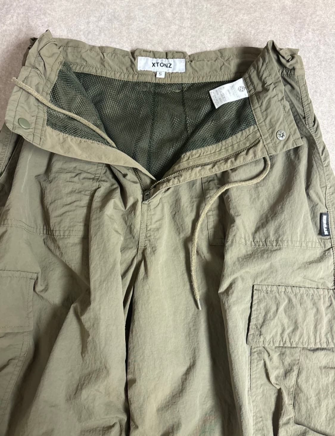 XTONZ 셔링 카고 팬츠 S KHAKI 상품이미지5