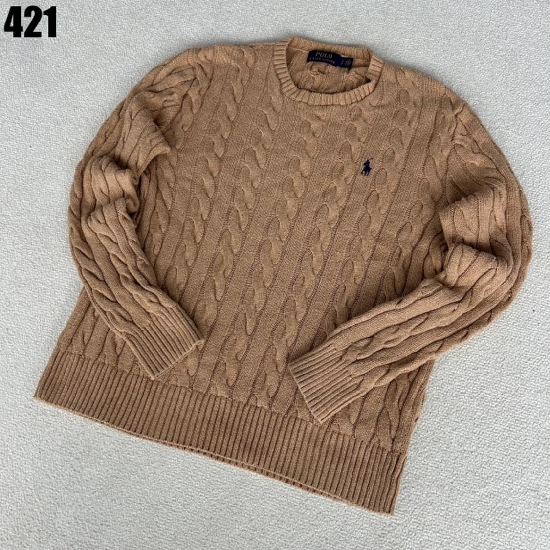 폴로 케이블 니트 브라운  상품이미지1