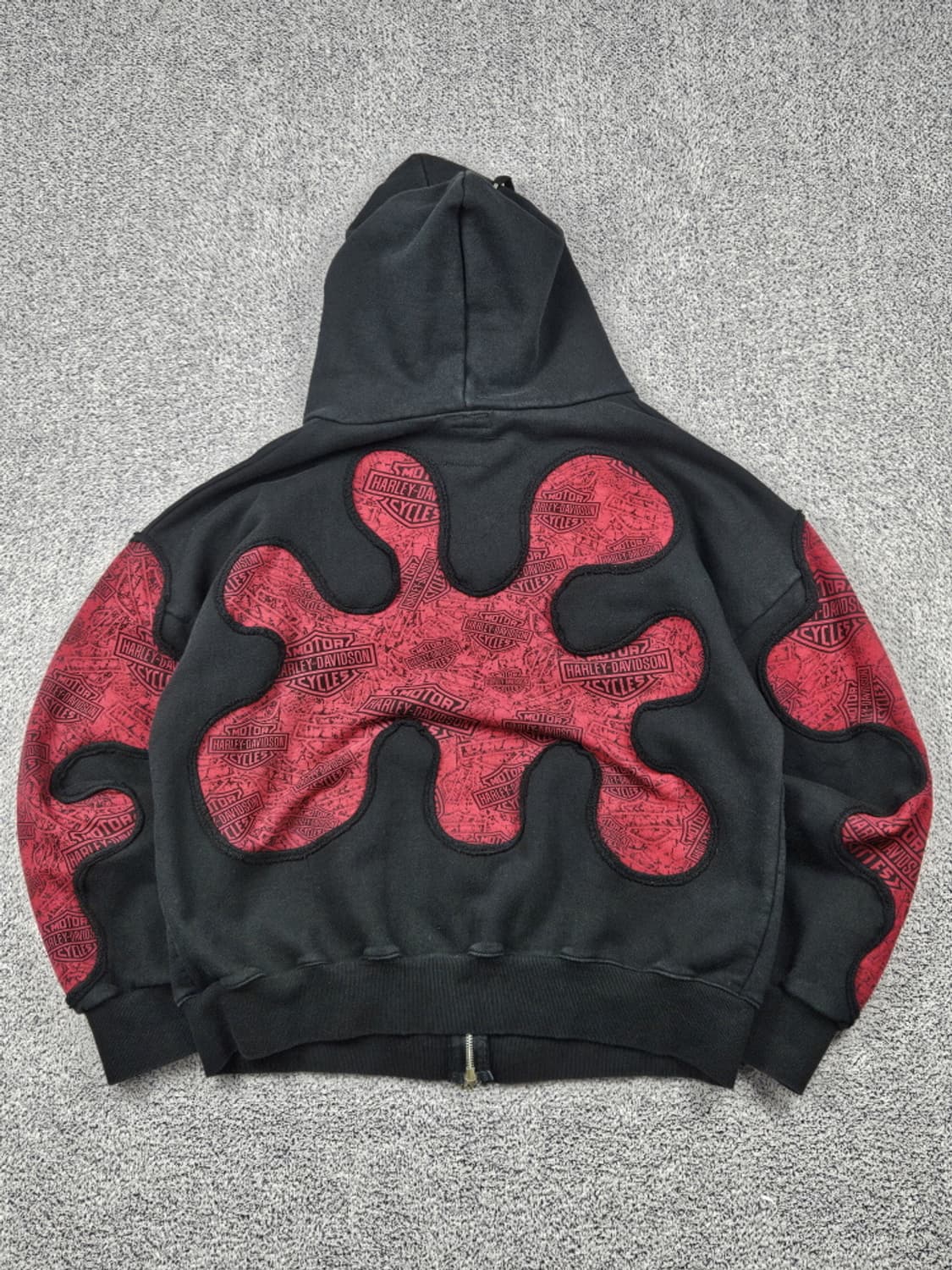 할리 데이비슨 아플리케 커스텀 스웻 후드집업 (상세설명참조)/ 10284 상품이미지5