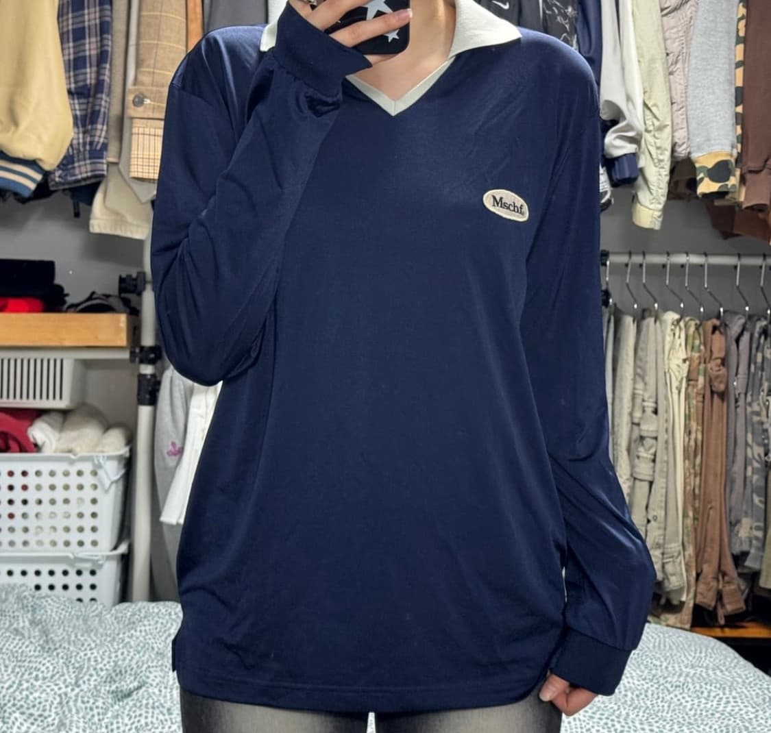 [os]미스치프 라이크라 롱슬리브 져지/네이비 상품이미지2