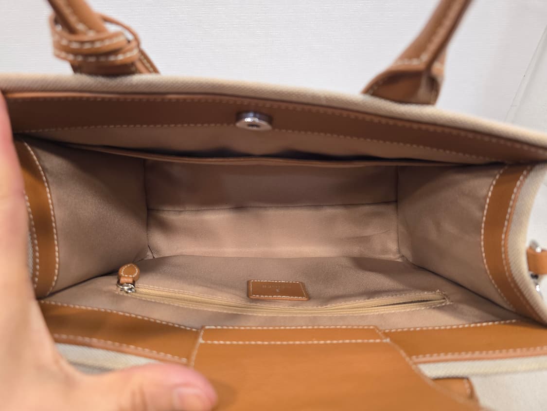 가이거 런던 캔버스 소가죽 토트백 숄더백 크로스백 아이보리 상품이미지9