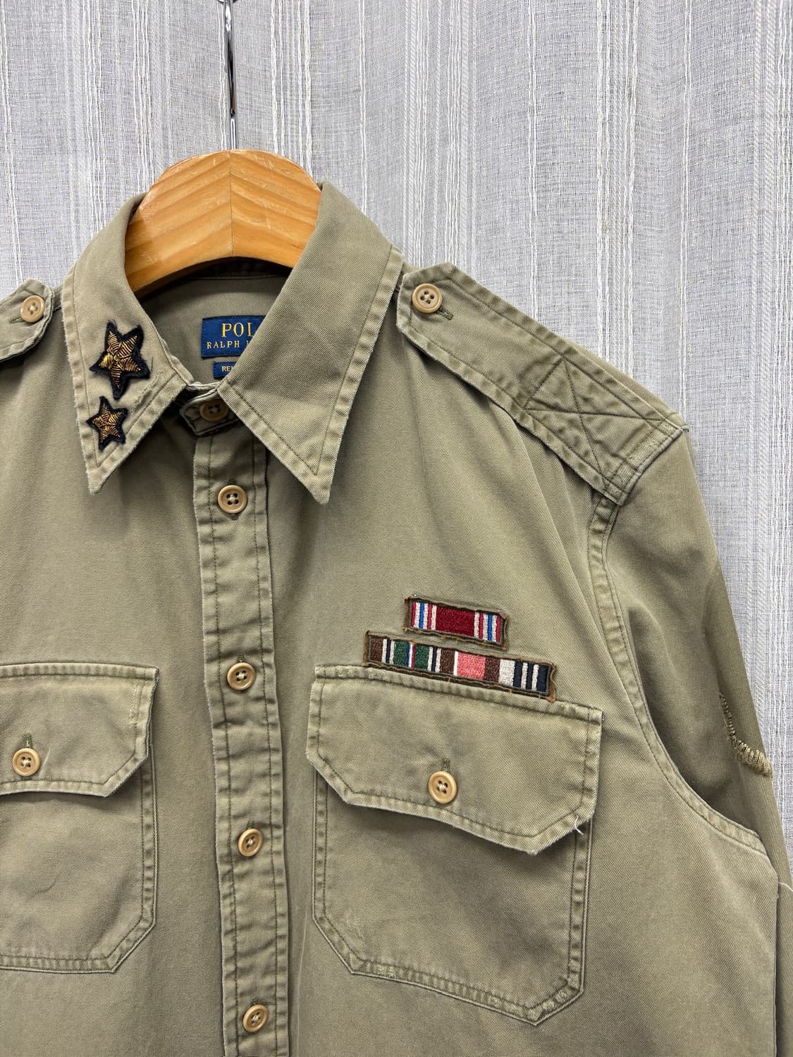 Polo 폴로 랄프로렌 밀리터리 패치 워크 셔츠 상품이미지2