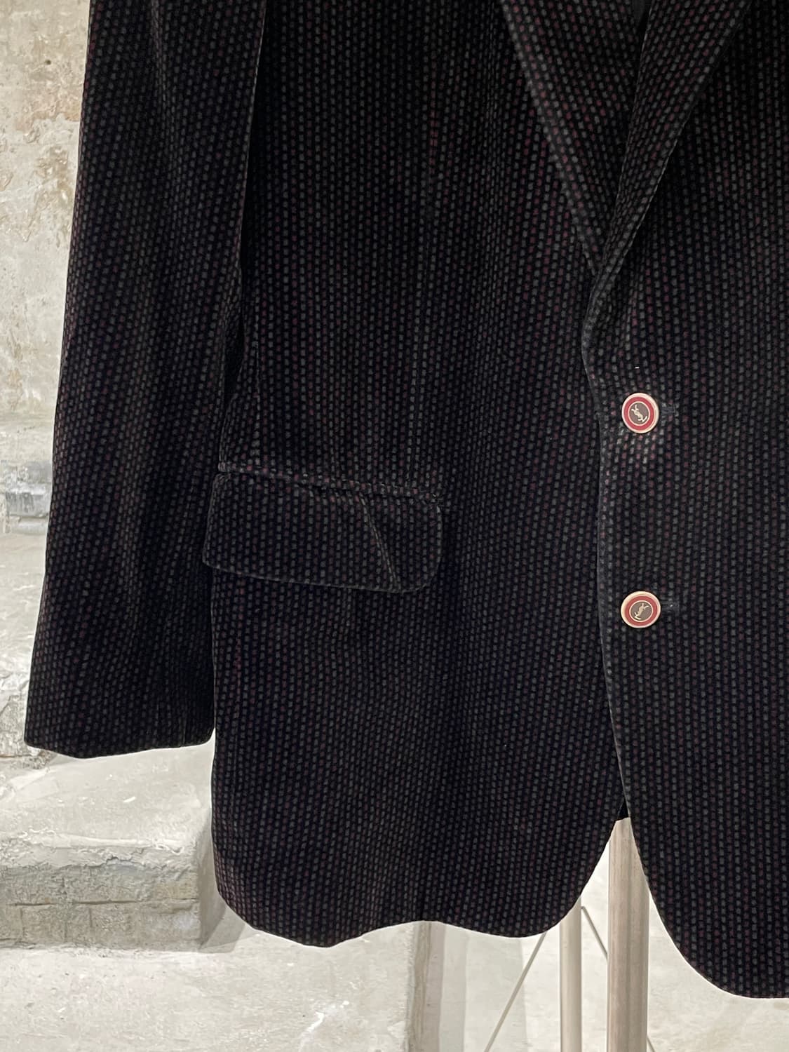 이브 생로랑 디퓨전 옴므 로즈 도트 라인 2B 벨벳 블레이저 상품이미지4