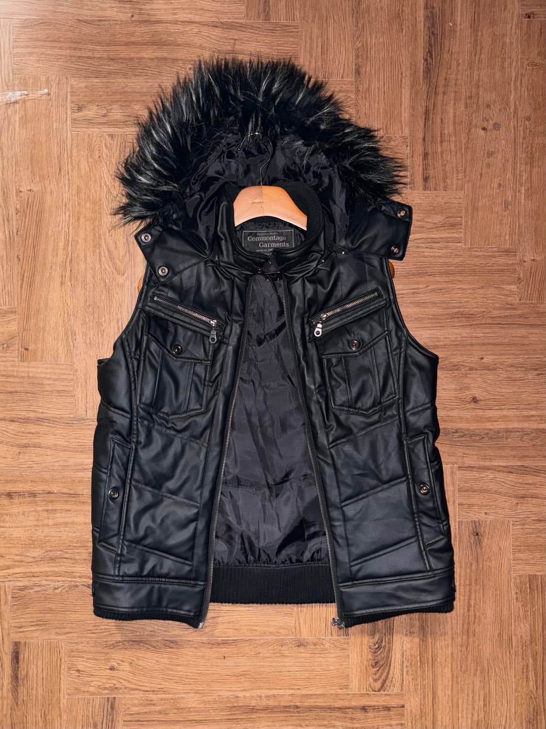 빈티지 퍼 레더 베스트 상품이미지5