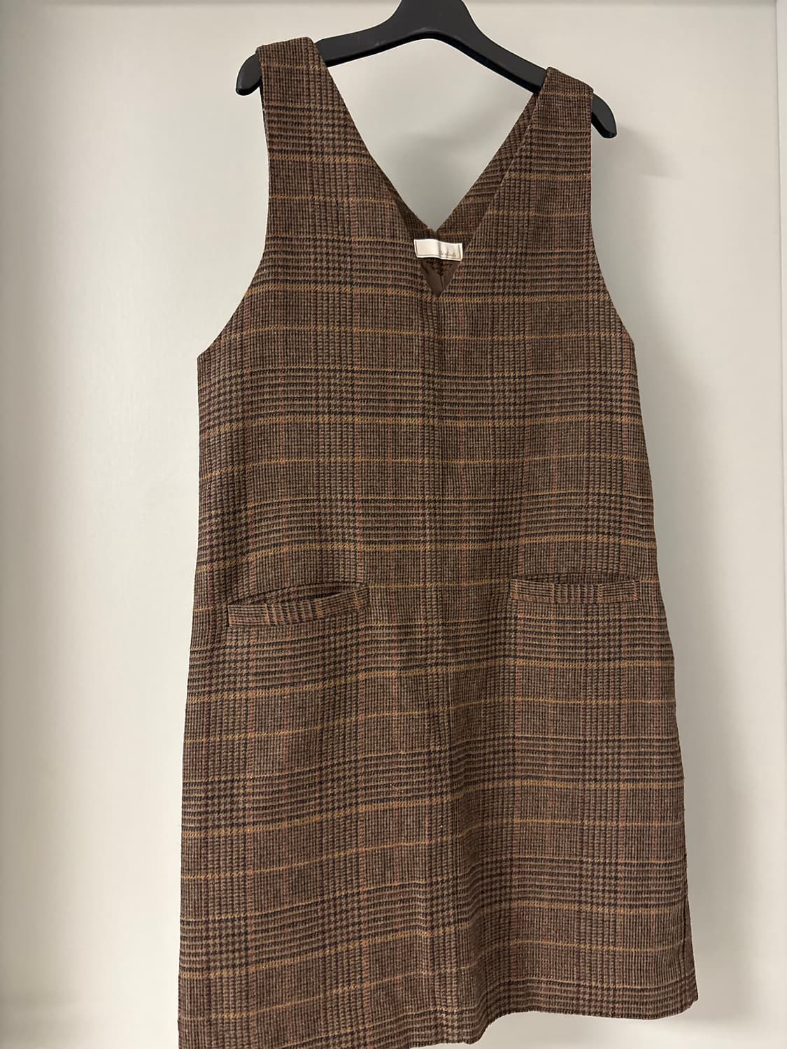 Brown wool check dress  상품이미지1
