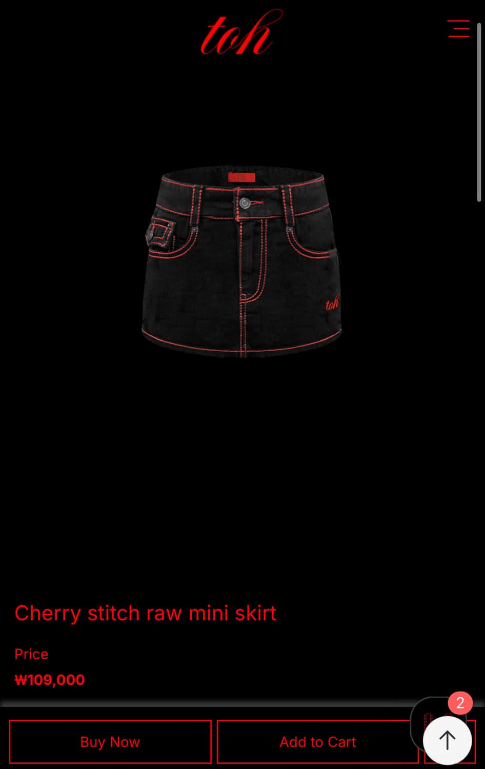 toh Cherry stitch raw mini skirt 티오에이치 상품이미지4