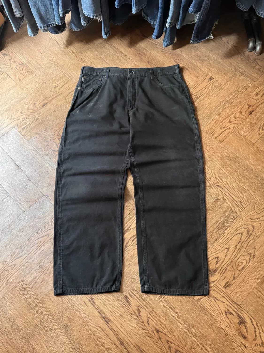 [40]칼하트 USA 빈티지 워싱 블랙 싱글니 카펜터 워크 팬츠 상품이미지1