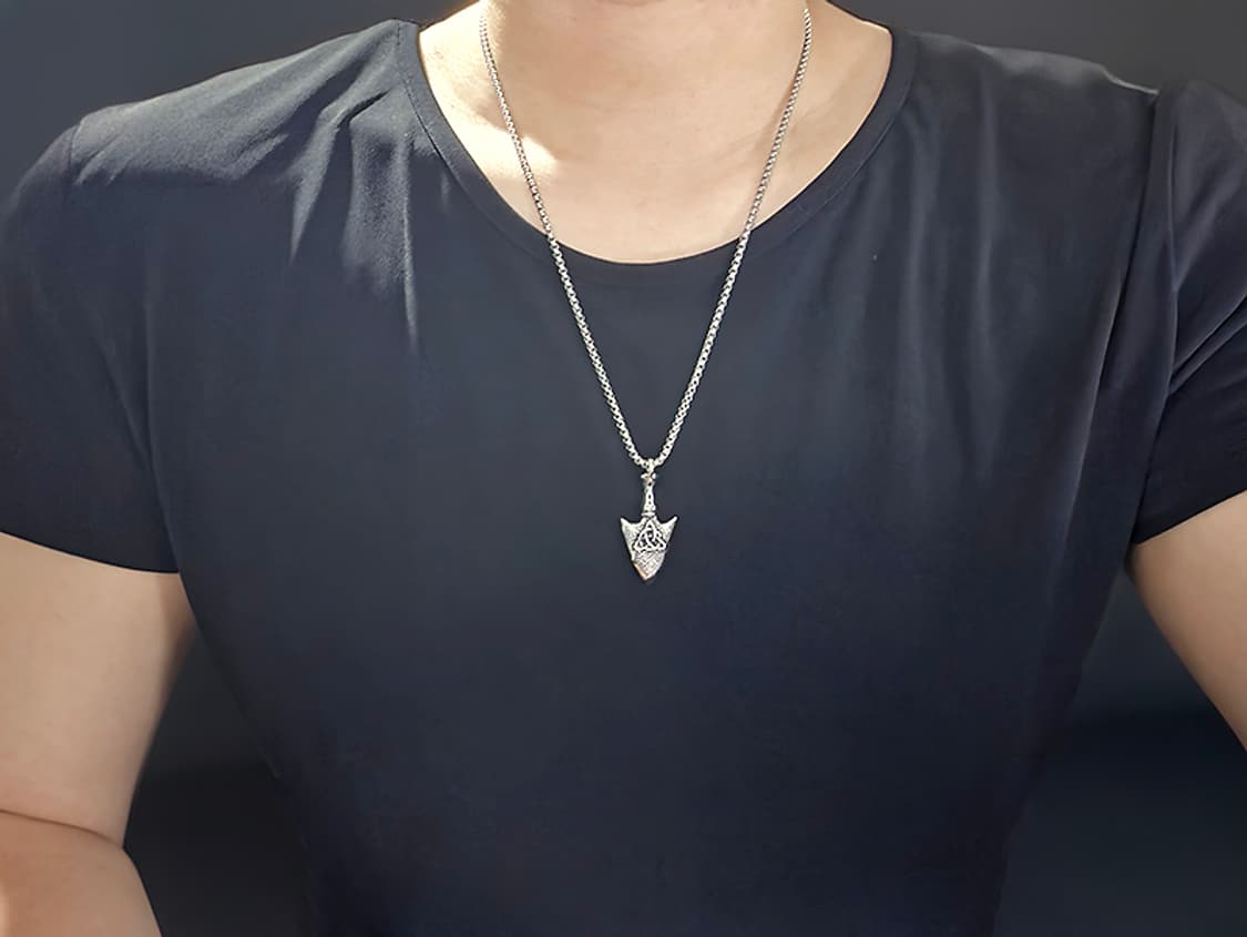 Kharu 티타늄 펜던트 빈티지 엔틱 고대 트리케트라 남자 목걸이 상품이미지8