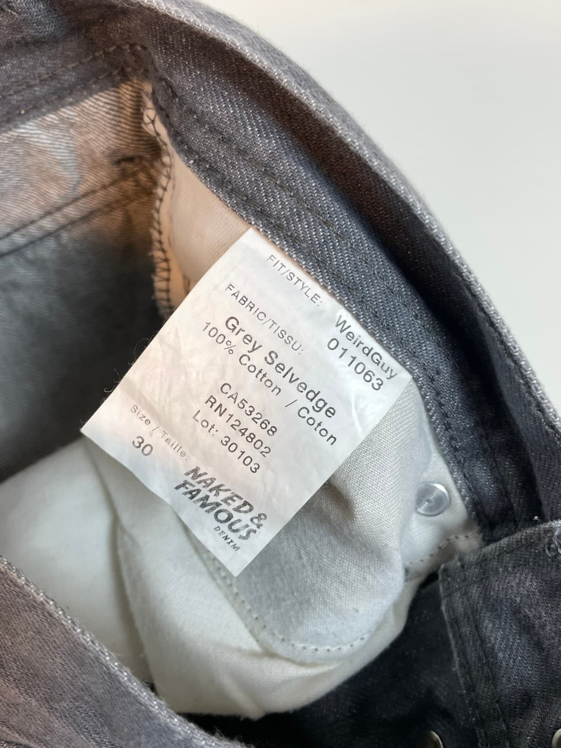 네이키드 앤 페이머스 그레이 데님팬츠  상품이미지6