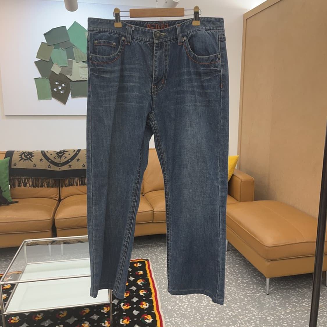 본 더치 그로테스크 자수 패치 데님 팬츠  32인치 C06796 상품이미지3