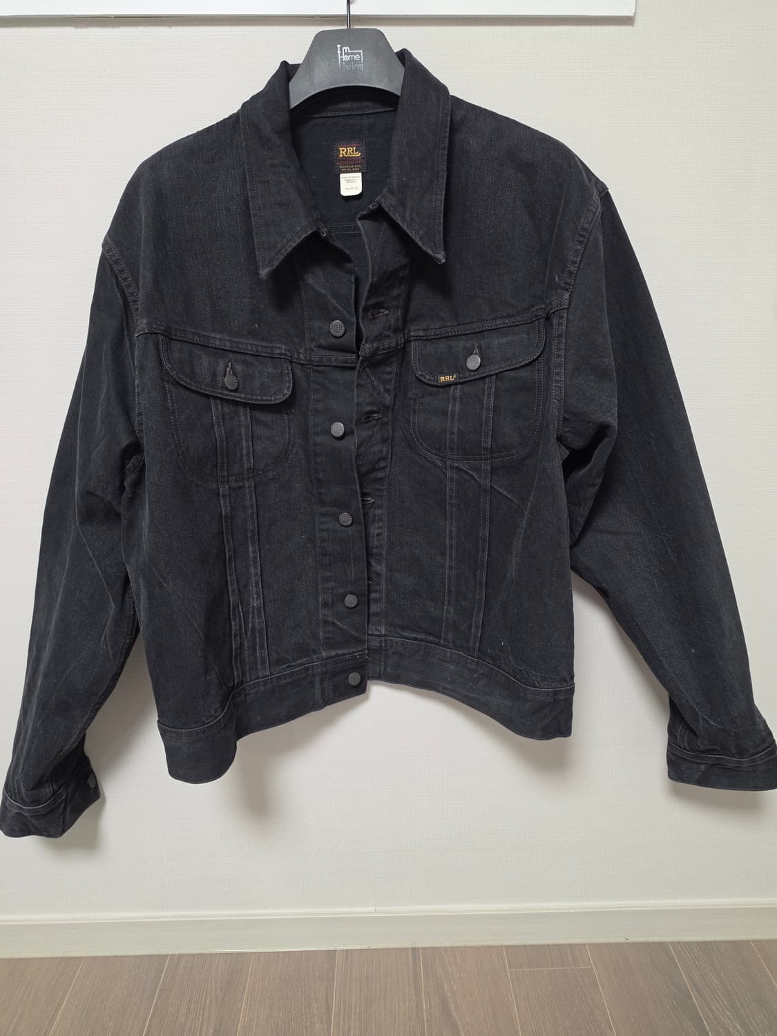 더블알엘 lot271 데님 트러커 자켓 블랙 xxl  상품이미지1