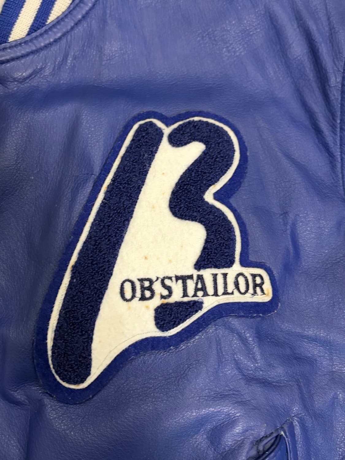 90S Bob’s tailor leather stadium jacket 상품이미지7