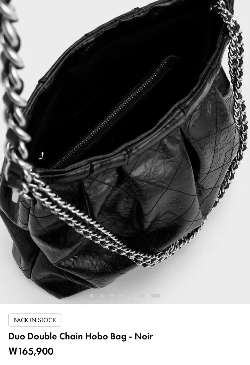 새상품급) 찰스앤키스 체인 호보백 블랙/은장 상품이미지2