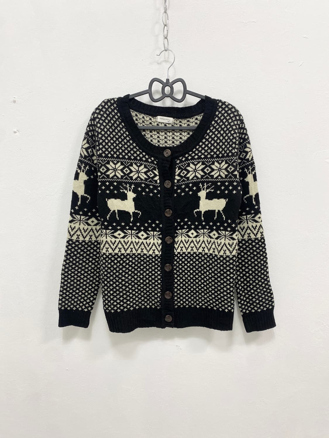 [INNOCENT] 블랙 노르딕 니트 가디건 상품이미지2