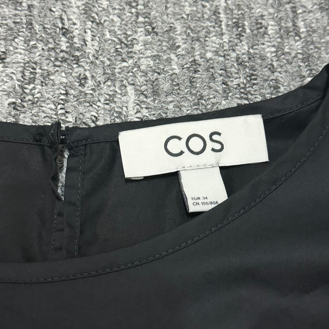 COS 코스 벨티드 퍼프 슬리브 블라우스 블랙 상품이미지7