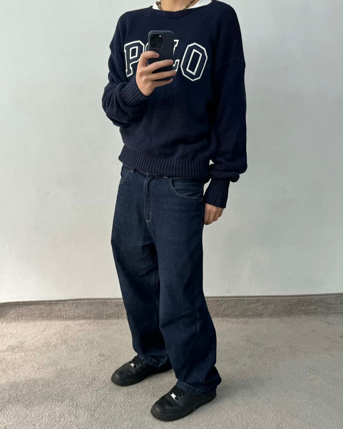 [L] 폴로 스포츠 랄프로렌 90s 아플리케 코튼 헤비 니트 스웨터 상품이미지4