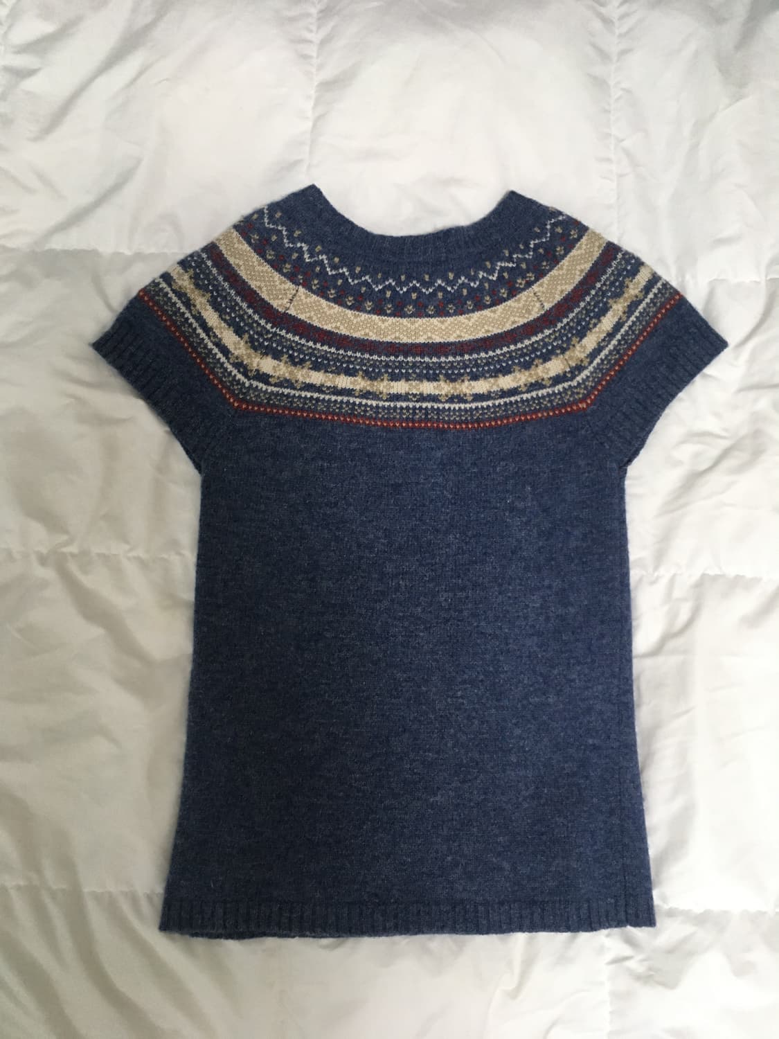 일본빈티지 모리걸 반팔 노르딕 콩단추 니트 상품이미지2