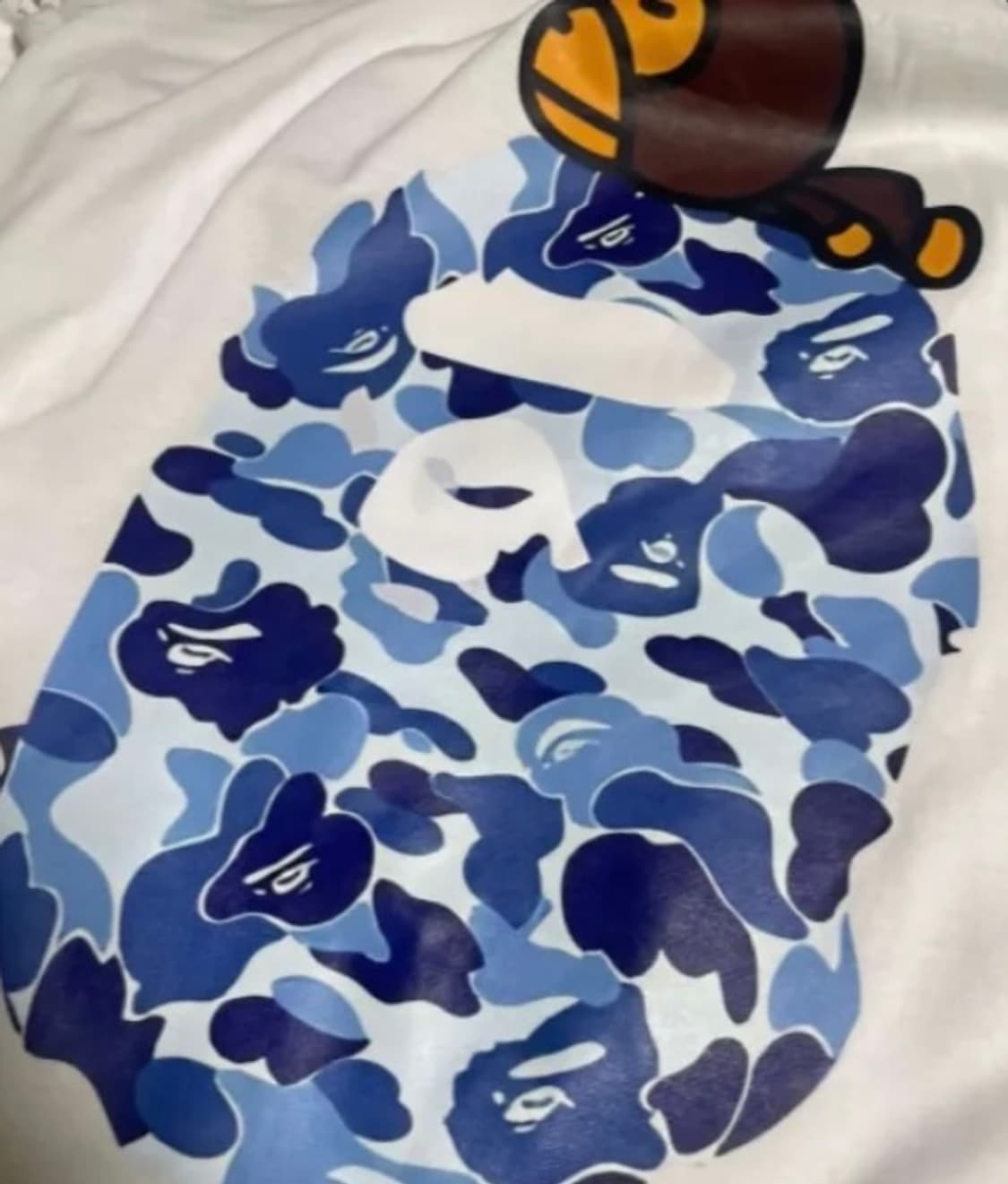 베이프 ABC 카모 마일로 온 빅 에이프 티셔츠 화이트 블루 상품이미지1