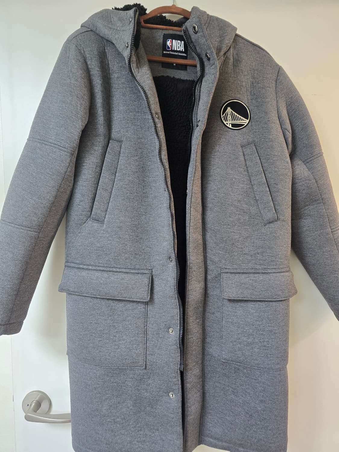 NBA 워리어스 남성 후드 롱 패딩 M 상품이미지1