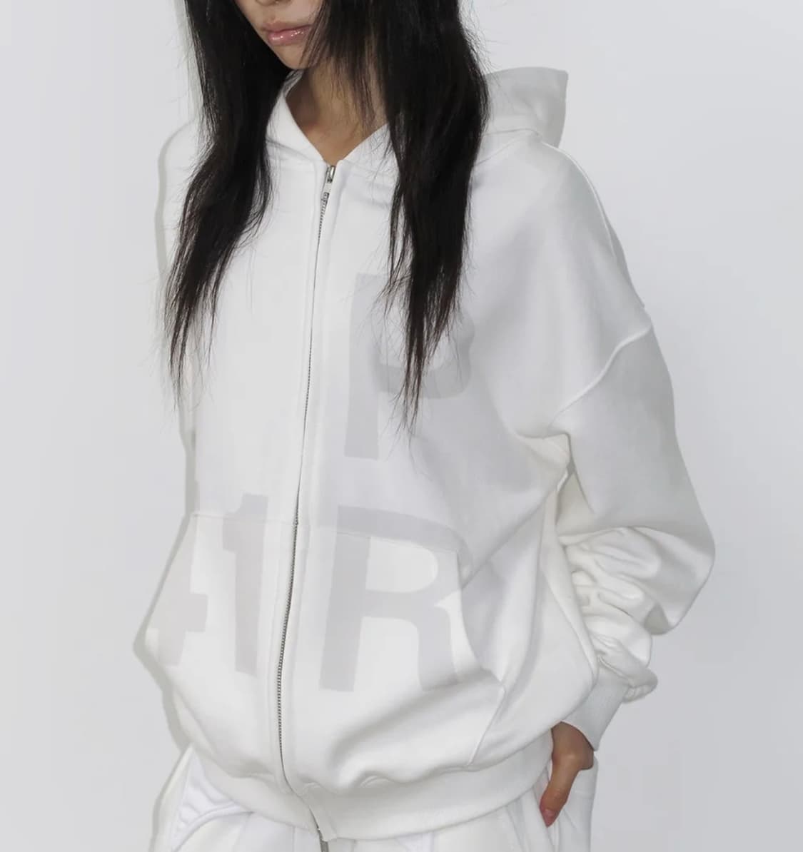 사일프레이 후드집업 화이트 상품이미지1