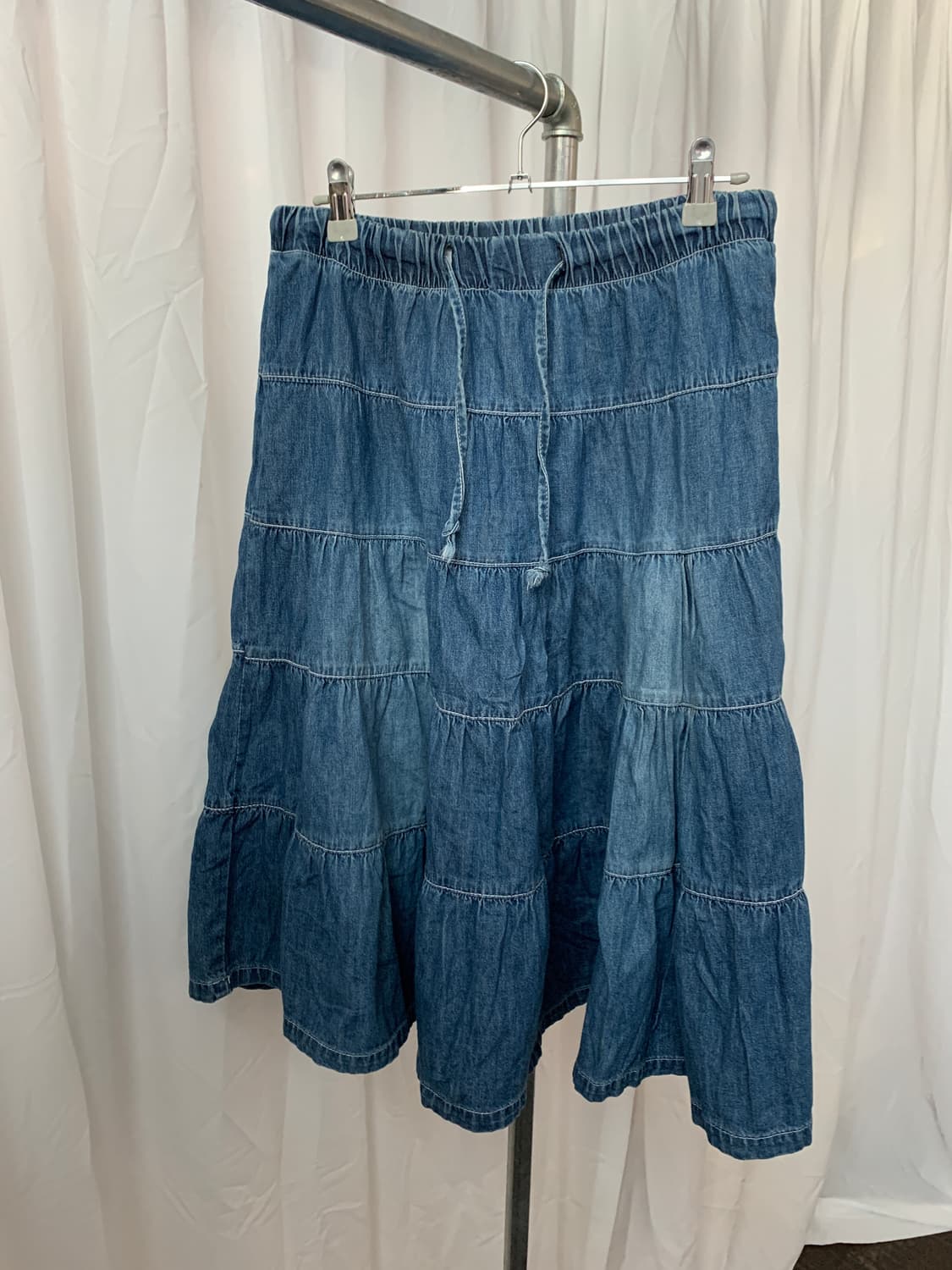 빈티지 티어드 데님 스커트 상품이미지1