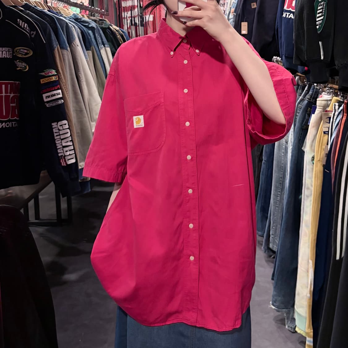 [IM] Carhartt 칼하트 반팔 셔츠 핑크 상품이미지4