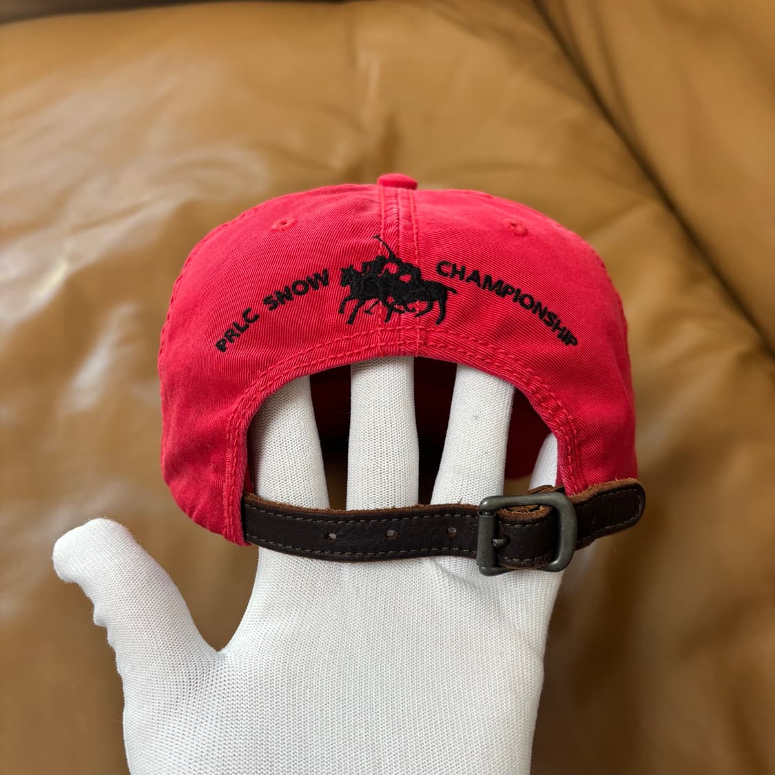 POLO 폴로 랄프로렌 6패널 볼캡 모자 레드 윈터 챌린지 컵 팀 레드 상품이미지7