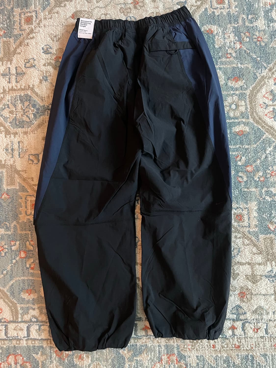 나이키 테크 드라이핏 우븐 컬러 블록 오버사이즈 블랙 팬츠 (새제품. L 상품이미지6