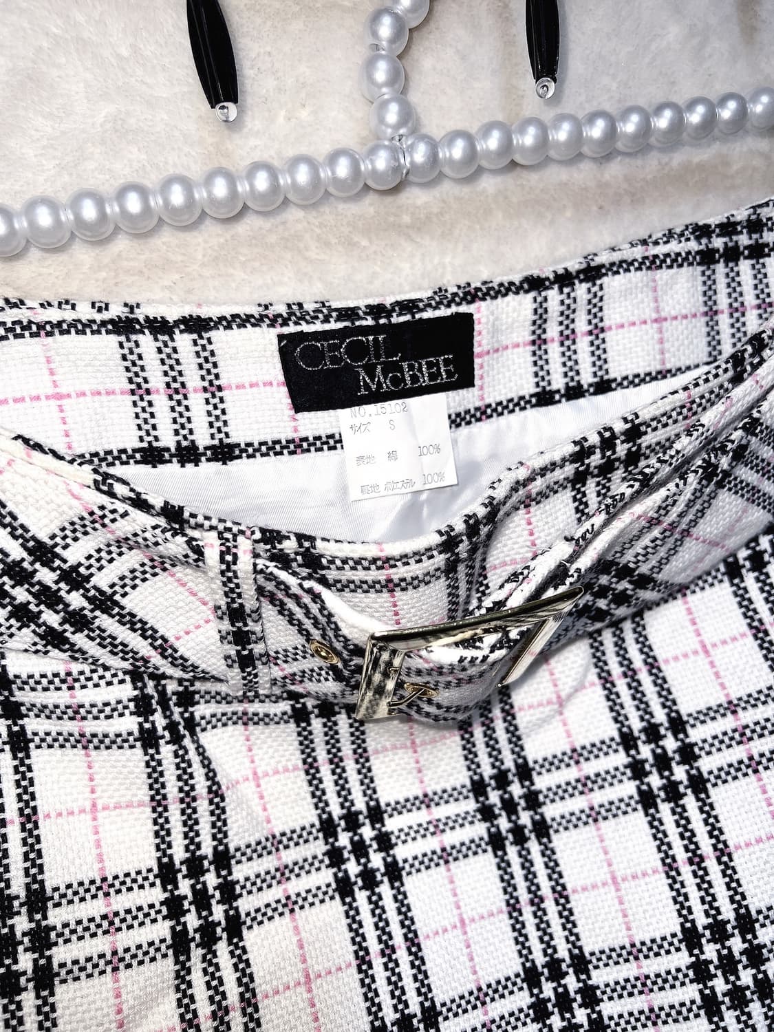 세실맥비 버버리st 체크 벨트 미니스커트 로맨틱갸루 로걀 긱시크 프레피 상품이미지4