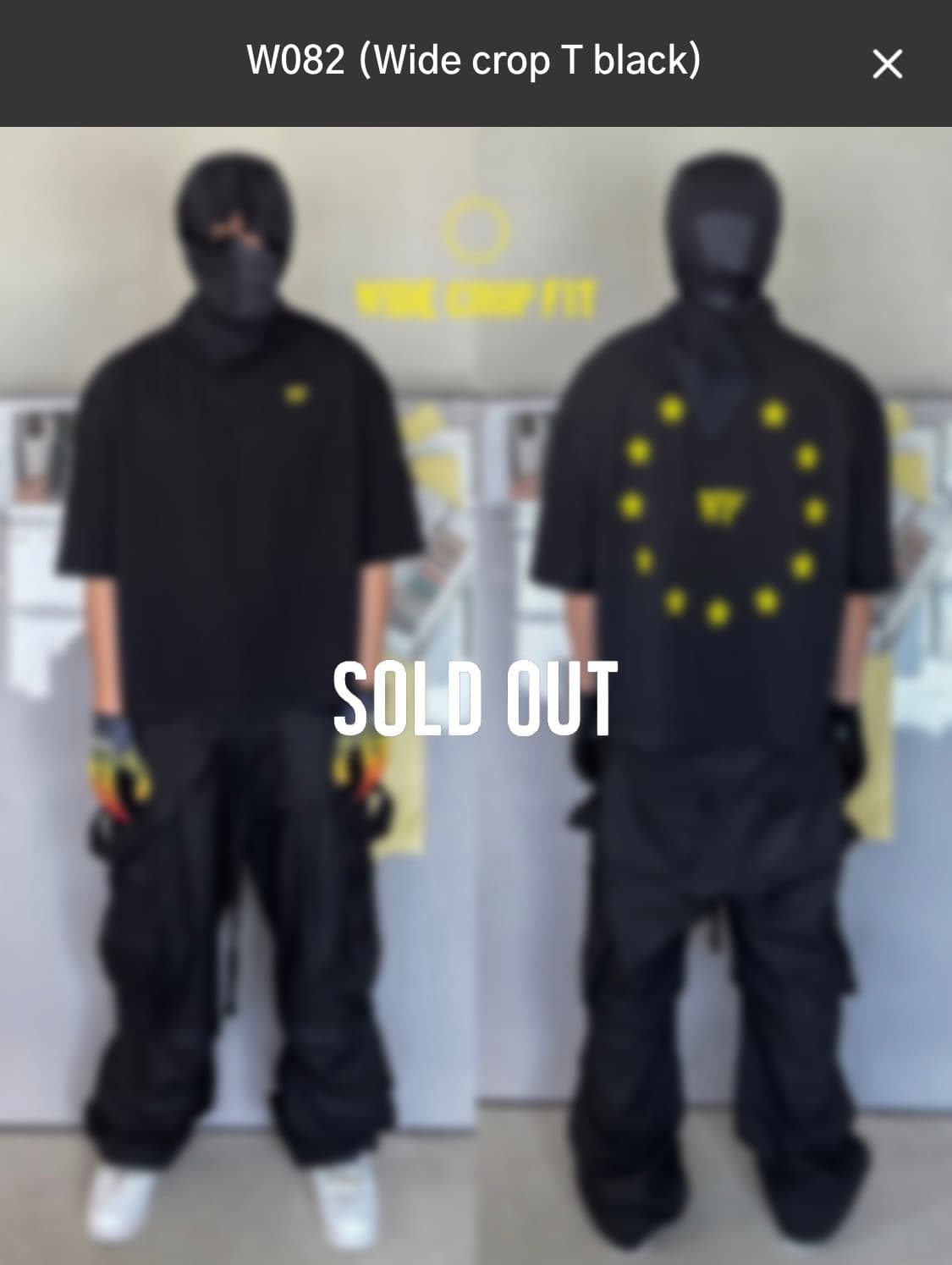 wapworks w082 와이드 크롭 탑 블랙 상품이미지1