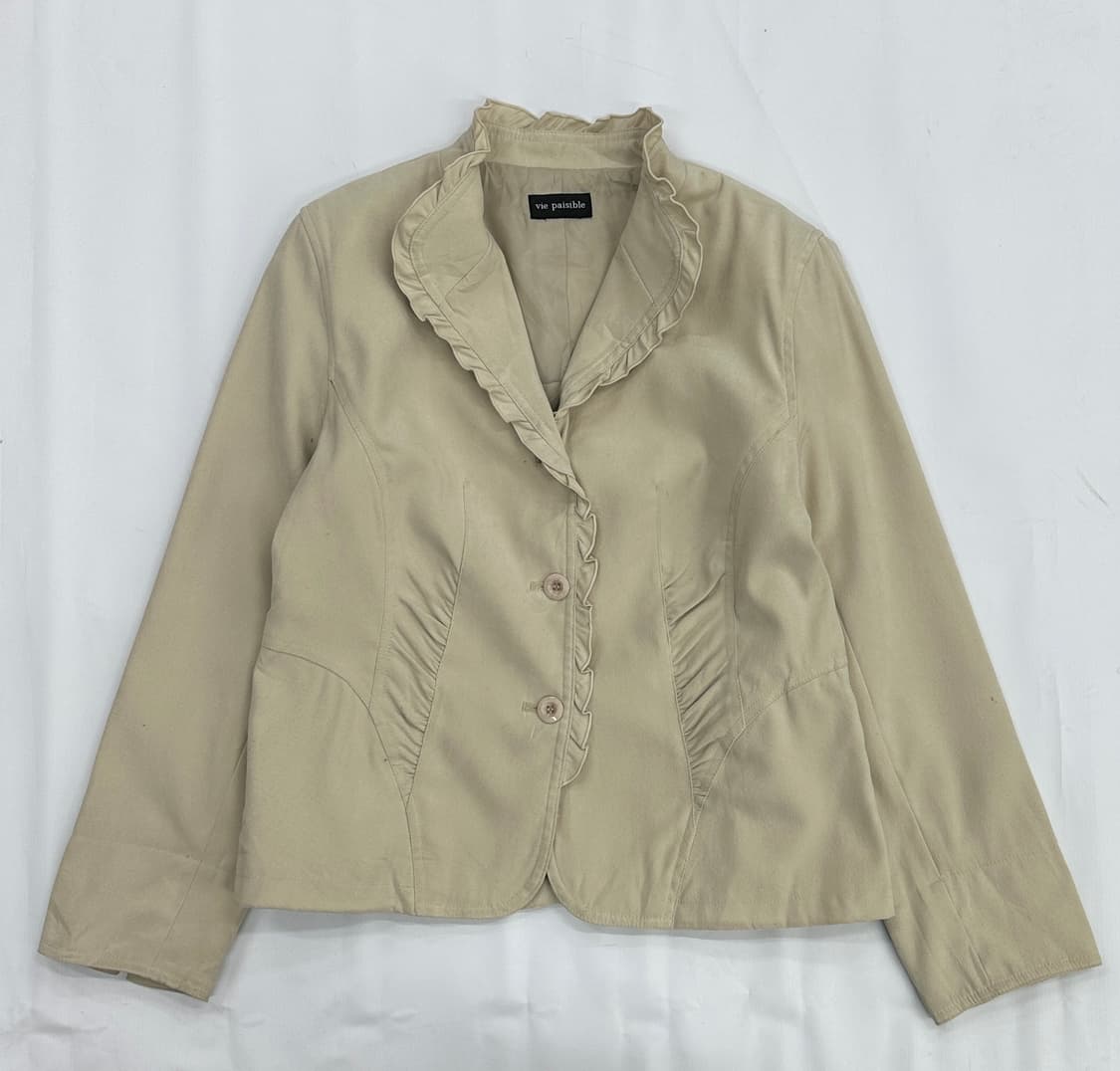 🤎Vie paisible 재팬 빈티지 프릴 러블리 자켓🤎 스웨이드  상품이미지2