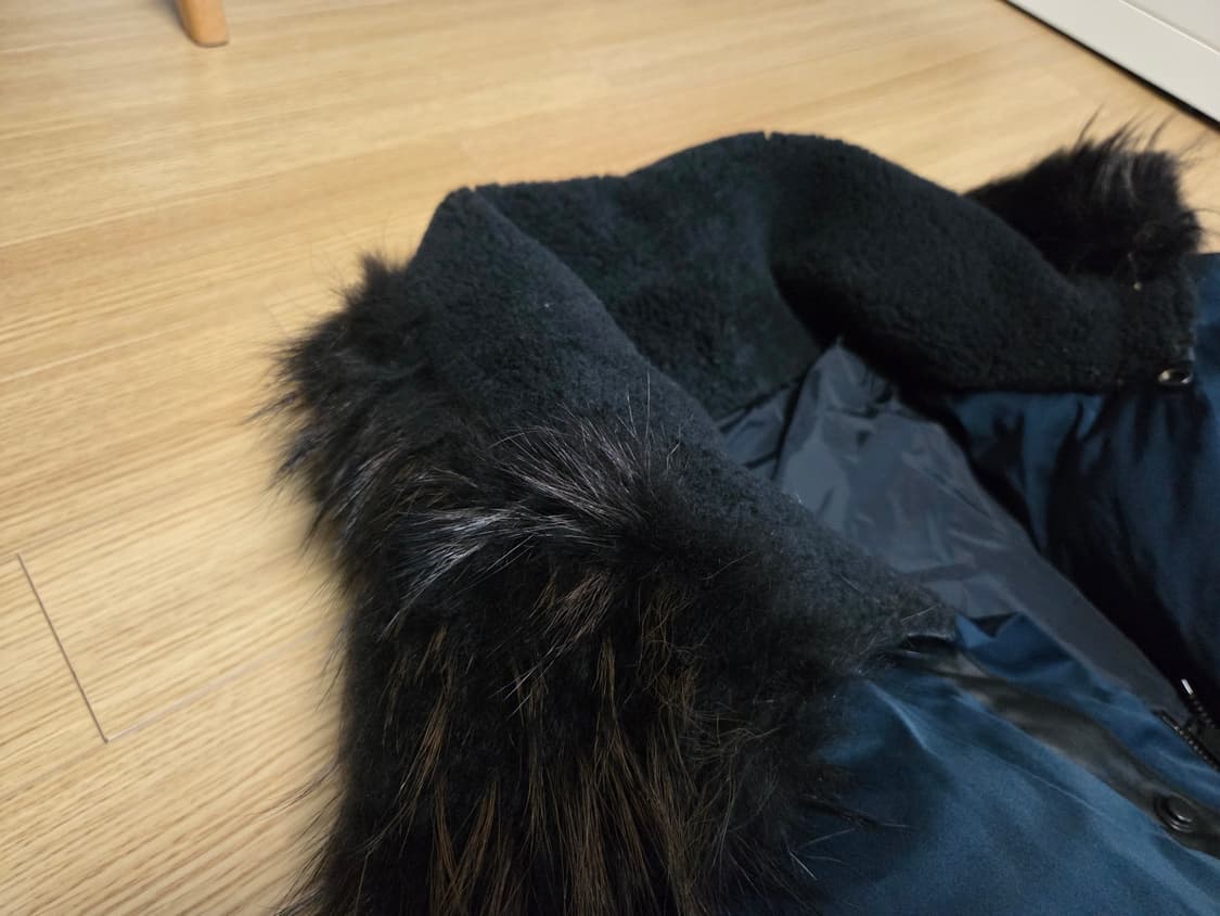 시스템 옴므 양털 너구리퍼 가죽 구스다운 롱패딩 상품이미지3