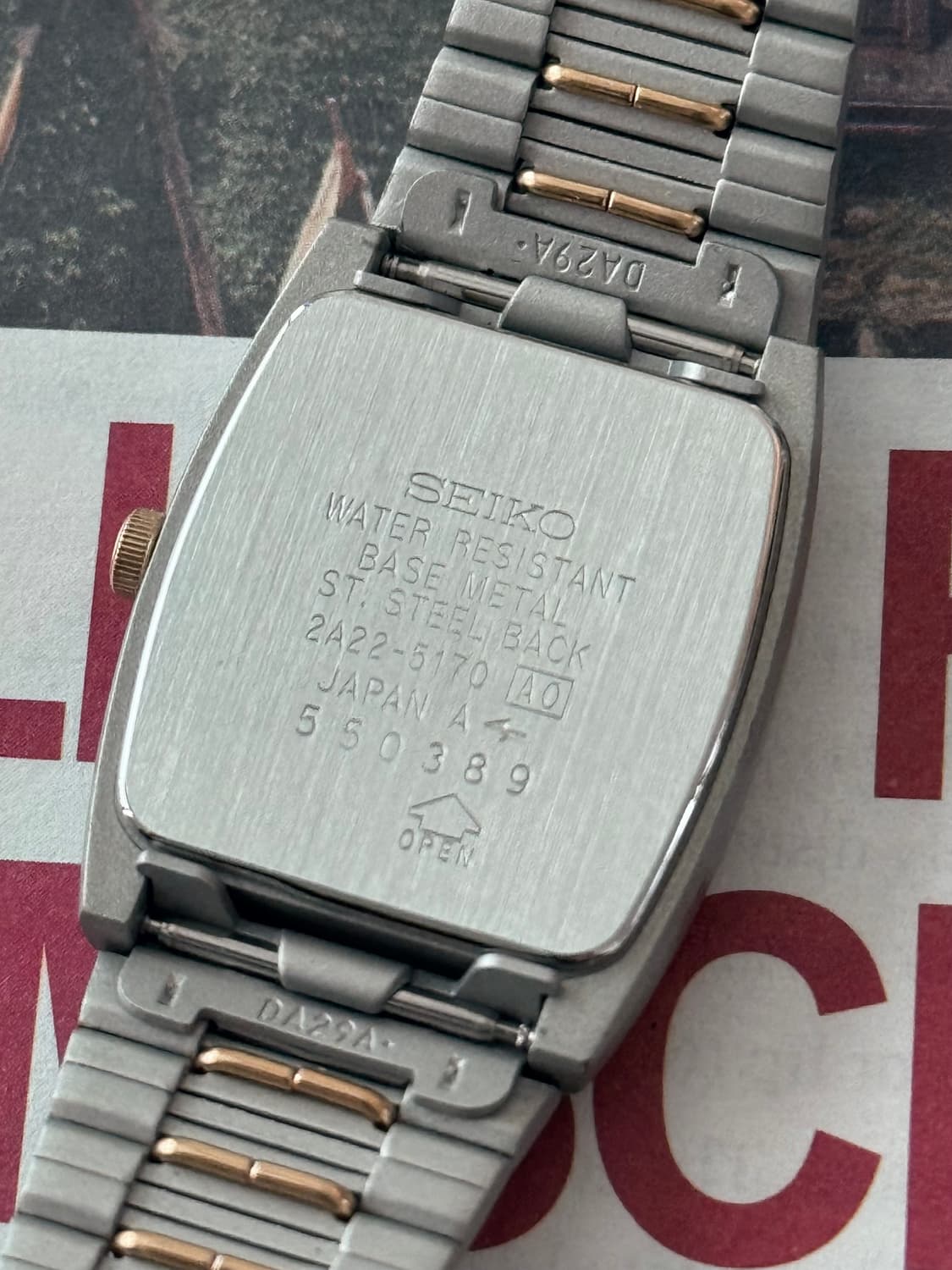 세이코 Seiko 쿼츠 스퀘어 콤비 데이트 상품이미지3