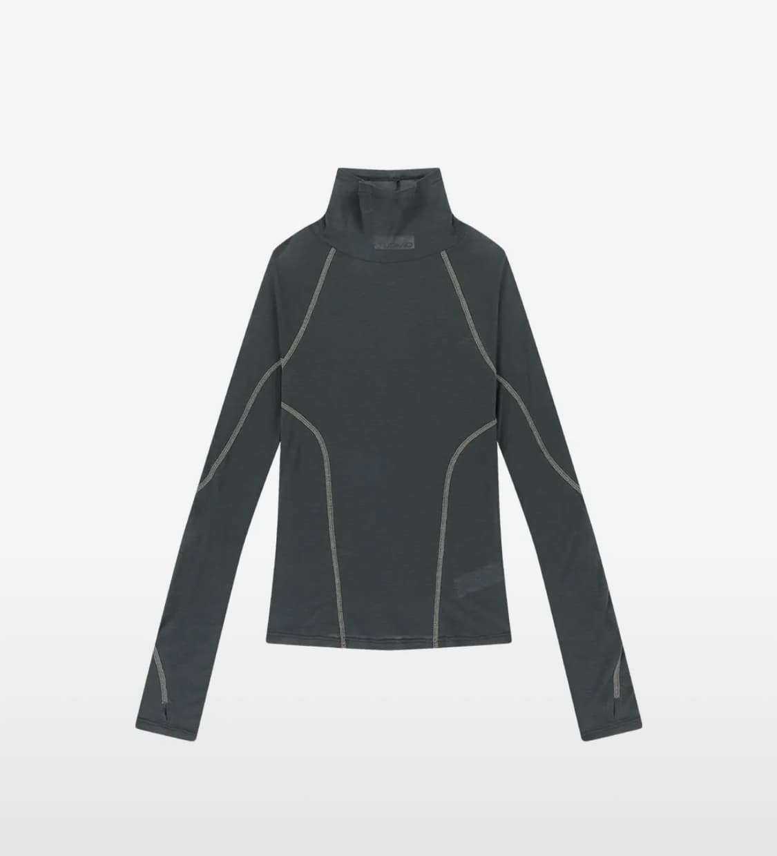 뚜오미오 SHEER MOCK NECK TOP 차콜 상품이미지1