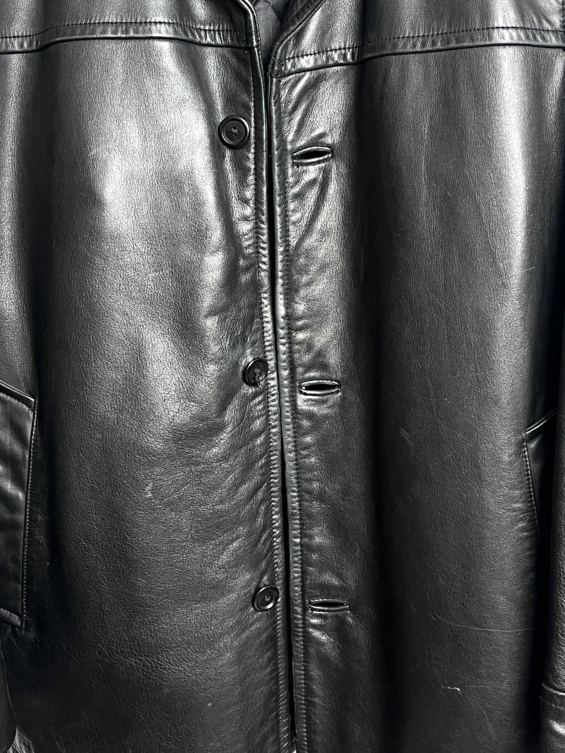 Old GAP Genuine Leather Car Coat L 상품이미지4