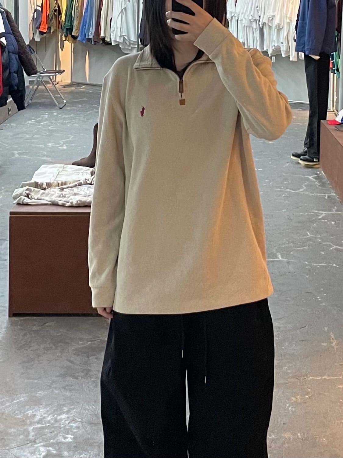 폴로 랄프로렌 베이지 코튼 하프 집업 스웨터 H1362 상품이미지1