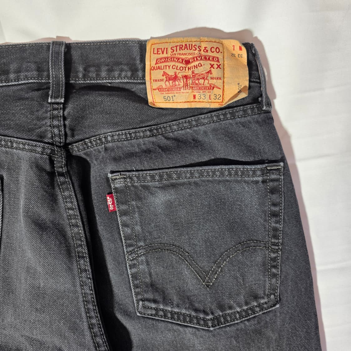 [W33L32]리바이스 501 블랙 데님 팬츠 상품이미지6