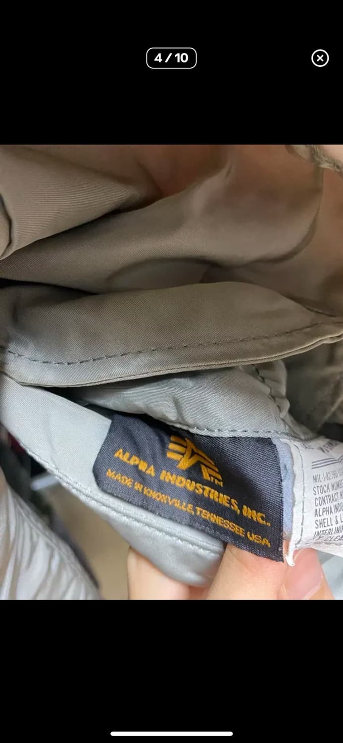 L) 90s USA 알파사 ma1 그레이 상품이미지4