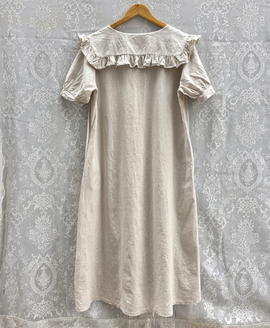 세일러 카라 린넨 롱 원피스 상품이미지5