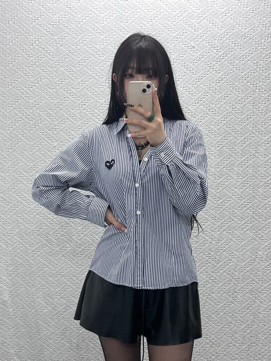 꼼데가르송 빈티지 스트라이프 하트와펜 셔츠 95 C10265 상품이미지1