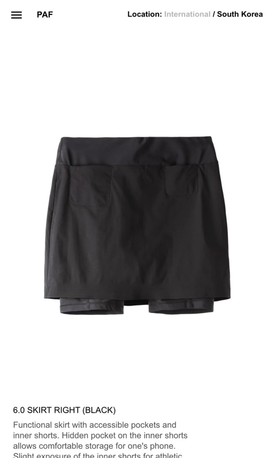 포스트아카이브팩션 6.0 skirt right / black 상품이미지1