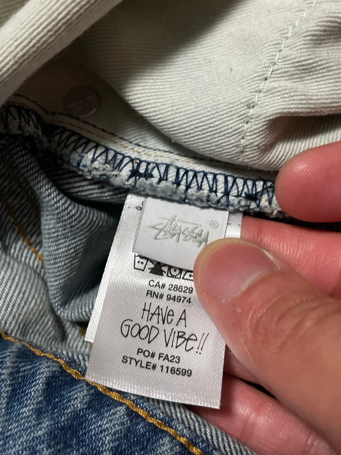 STUSSY 스투시 빅올진 루즈핏 워시드 블루 데님 팬츠 상품이미지9