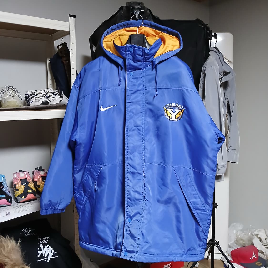 nike 나이키 연세대 돕바 농구부 연대 올드스쿨 벤치코트 패딩 상품이미지4