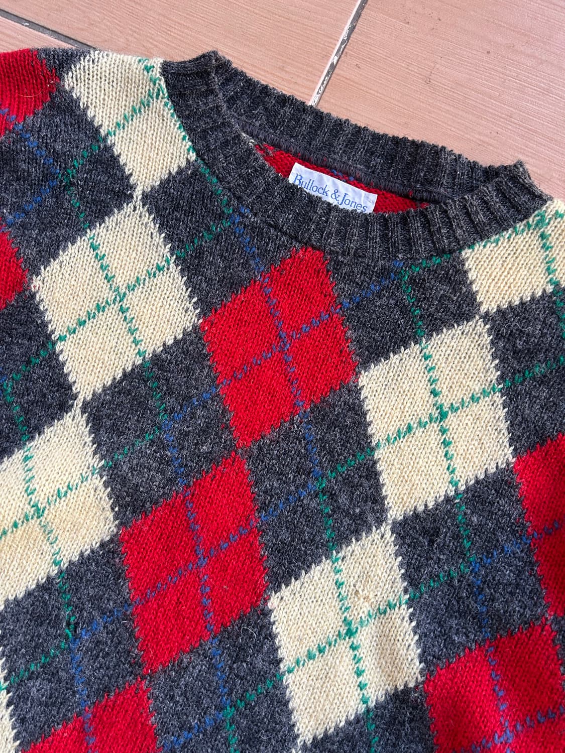 빈티지 아가일패턴 울니트 상품이미지2