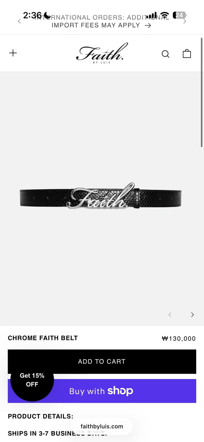 faith by luis 벨트 구해요 상품이미지1